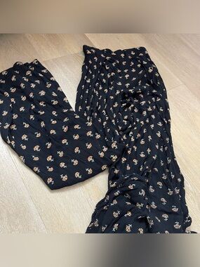 Billabong Black Floral Print Wide Leg Pants